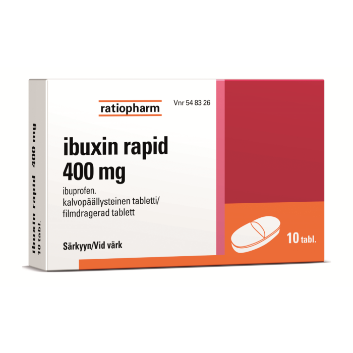 IBUXIN RAPID tabletti, kalvopäällysteinen 400 mg 10 fol kuva 2