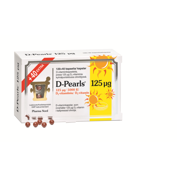 D-Pearls 125 mikrog extrapakkaus 120+40 kaps kuva 2