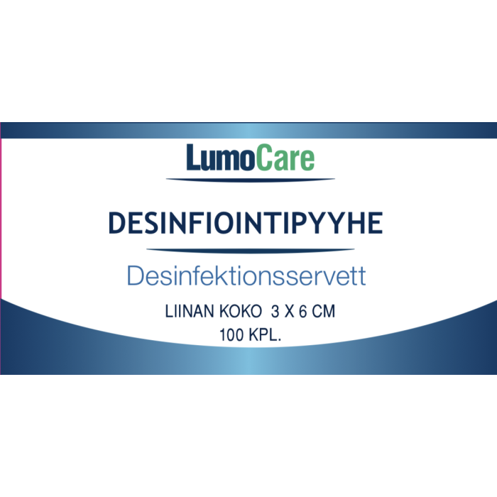 Lumocare desinfiointipyyhe 3 x 6 cm 100 kpl kuva 2