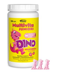 Multivita Juniori Dino Mansikka monivitamiini 100 purutabl