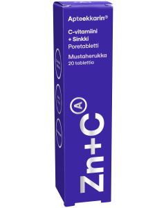 Apteekkarin C+ Sinkkipore mustaherukka 20 poretabl