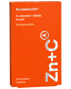 Apteekkarin C+ Sinkki veriappelsiini pastilli 30 kpl