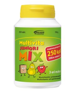 Multivita Juniori Mix monivitamiini kampanjapakkaus 250 purutabl