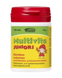 Multivita Juniori Mansikka monivitamiini 100 purutabl
