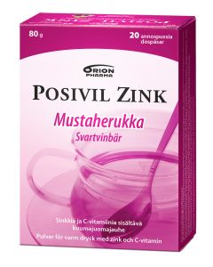 POSIVIL ZINK Mustaherukka kuumajuomajauhe 20 annospussia