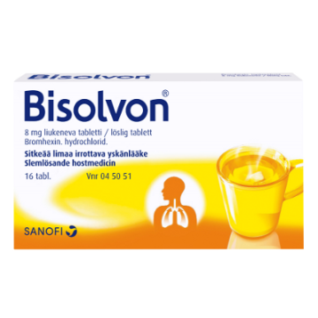 BISOLVON liukeneva tabletti 8 mg 16 fol