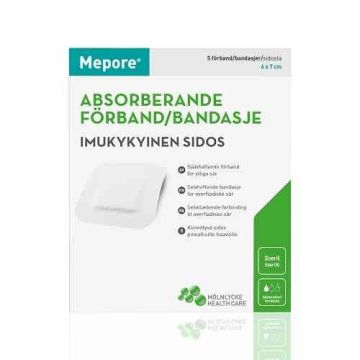 Mepore kiinnittyvä sidos 6 x 7 cm 5 kpl