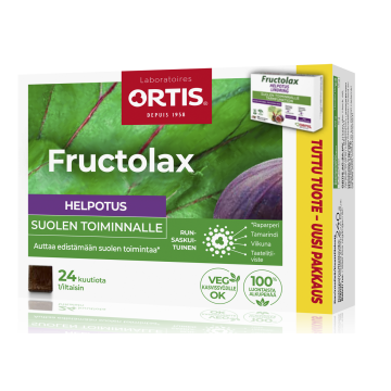 Fructolax Helpotus kuutio hedelmä ja kuitu 24 kpl