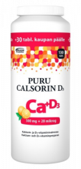 PURU CALSORIN D3 500 MG + 20 MIKROG 130 PURUTABL