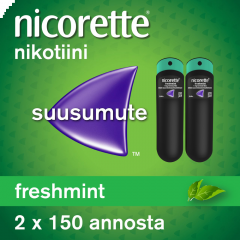 NICORETTE FRESHMINT 1 mg/annos sumute suuonteloon, liuos 2x150 annosta
