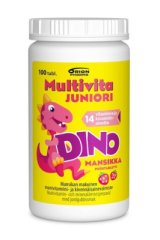 MULTIVITA JUNIORI DINO MANSIKKA MONIVITAMIINI 100 PURUTABL